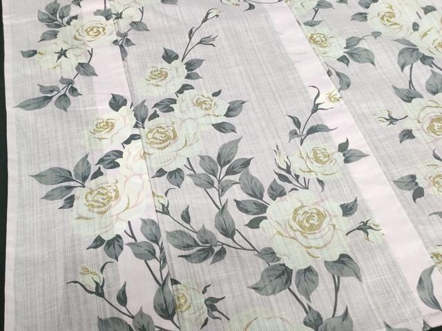 平和屋着物∴夏物　浴衣　松田聖子　SEIKOMATSUDA　薔薇　バラ　金彩　綿　逸品　DABI3272cd