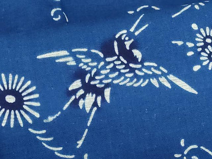 平和屋着物∴夏物　注染　手縫い　飛鳥藤花文　浴衣　綿　逸品　DABI3273cd