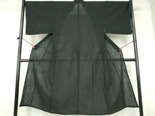 平和屋着物∴夏物　男性　色無地・浴衣兼用　ちぢみ織り　蝋色　綿麻　逸品　DABI3294cd