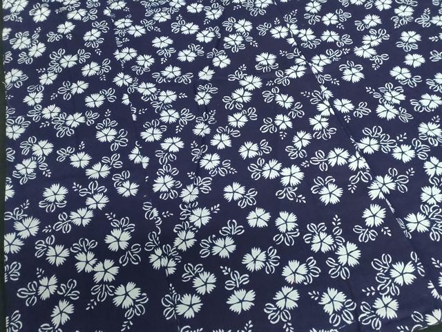 平和屋着物∴夏物　浴衣　注染　手縫い　草花文　撫子　綿　逸品　DABI3311cd