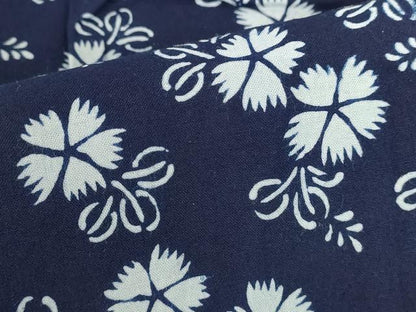平和屋着物∴夏物　浴衣　注染　手縫い　草花文　撫子　綿　逸品　DABI3311cd