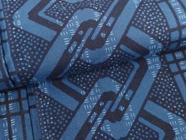 平和屋着物∴夏物　男性　浴衣　注染　手縫い　吉原間道　綿　逸品　DABI3328cd