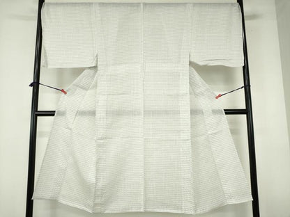 平和屋着物∴夏物　男性　小紋・浴衣兼用　絣文様　綿麻　逸品　DABI3337cd