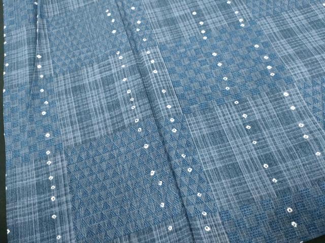 平和屋着物∴夏物　男性　浴衣　幾何学文様　綿　逸品　DABI3341cd