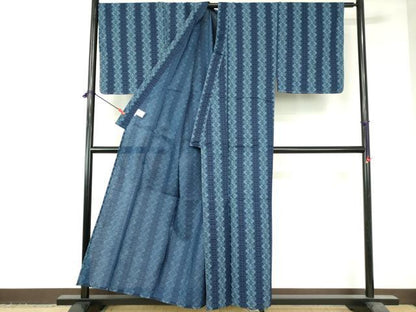 平和屋着物∴夏物　男性　浴衣　注染　菱間道　綿　逸品　DABI3346cd