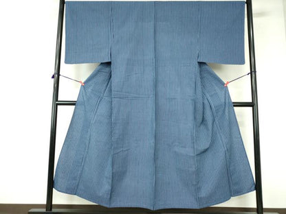 平和屋着物∴夏物　男性　浴衣　両面染　手縫い　間道　綿　逸品　DABI3362cd