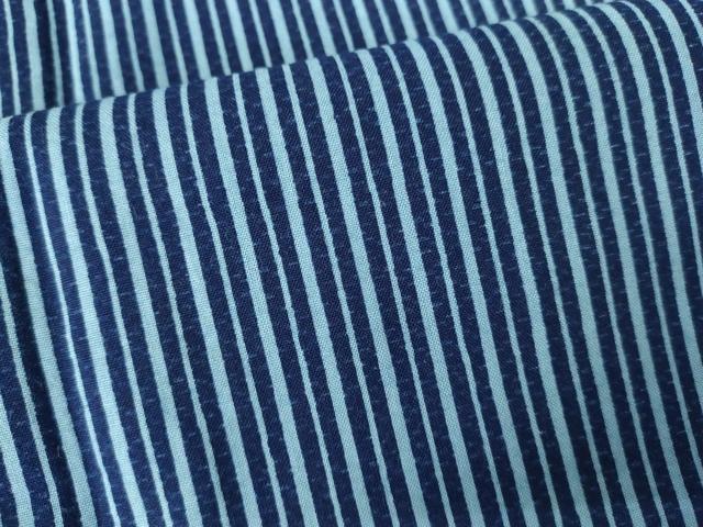 平和屋着物∴夏物　男性　浴衣　両面染　手縫い　間道　綿　逸品　DABI3362cd