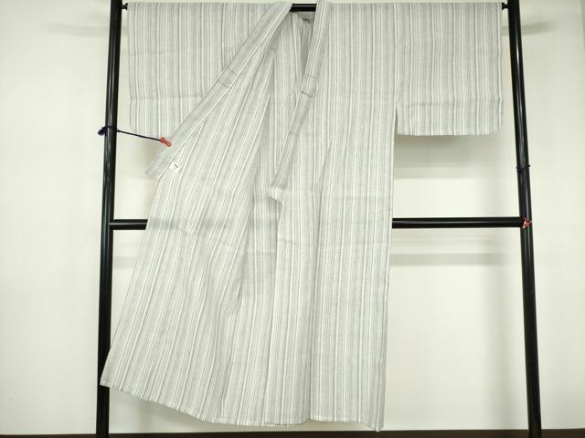 平和屋着物∴夏物　男性　小紋・浴衣兼用　しじら織　間道　DABI3389cd