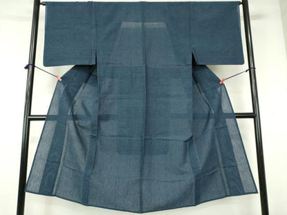 平和屋着物∴夏物　男性　阿波しじら織　浴衣　横段文　綿　逸品　DABI3392cd