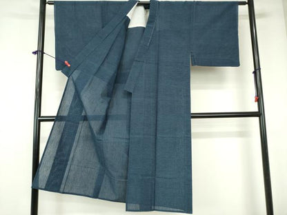 平和屋着物∴夏物　男性　阿波しじら織　浴衣　横段文　綿　逸品　DABI3392cd