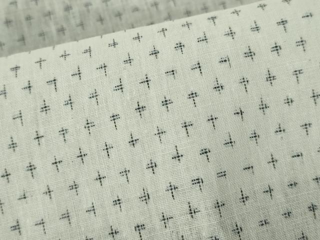 平和屋着物∴夏物　男性　小紋・浴衣兼用　絣文　綿麻　逸品　DABI3394cd