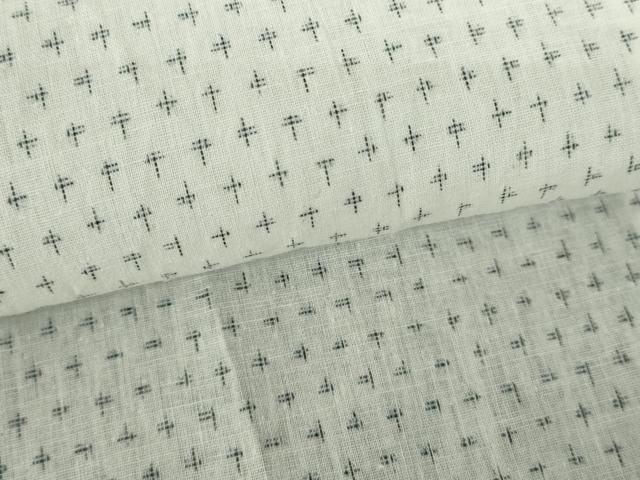平和屋着物∴夏物　男性　小紋・浴衣兼用　絣文　綿麻　逸品　DABI3394cd