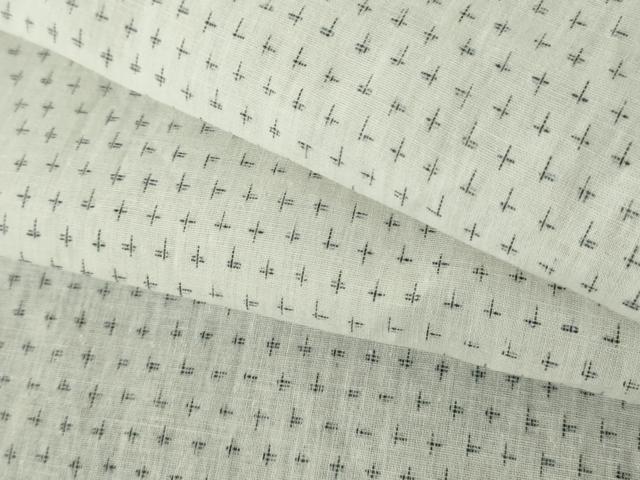 平和屋着物∴夏物　男性　小紋・浴衣兼用　絣文　綿麻　逸品　DABI3394cd