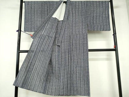 平和屋着物∴夏物　男性　綿紅梅　浴衣　注染　手縫い　幾何学文様　綿　逸品　DABI3404cd