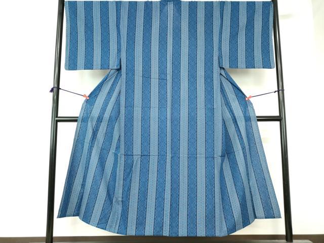 平和屋着物∴夏物　男性　浴衣　注染　幾何学間道　綿　逸品　DABI3405cd