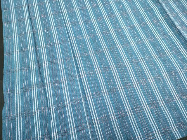 平和屋着物∴夏物　阿波しじら織　浴衣　間道　綿　逸品　DABI3407cd