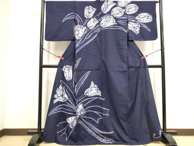平和屋着物∴夏物　訪問着・浴衣兼用　注染　花束　綿　逸品　DABI3419cd