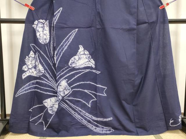 平和屋着物∴夏物　訪問着・浴衣兼用　注染　花束　綿　逸品　DABI3419cd