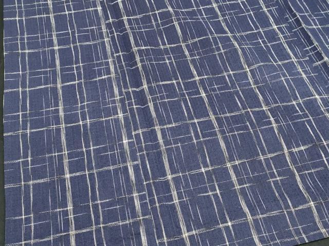 平和屋着物∴夏物　阿波しじら織　浴衣　格子　綿　逸品　DABI3423cd