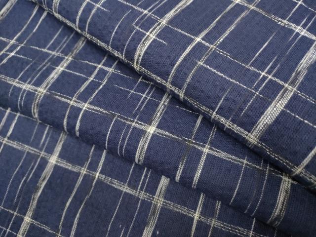 平和屋着物∴夏物　阿波しじら織　浴衣　格子　綿　逸品　DABI3423cd