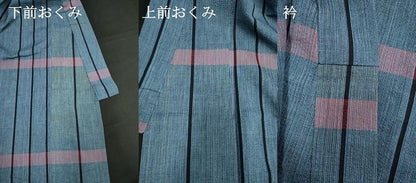 平和屋着物∴夏物　阿波しじら織　浴衣　変わり格子　綿　逸品　DABI3425cd