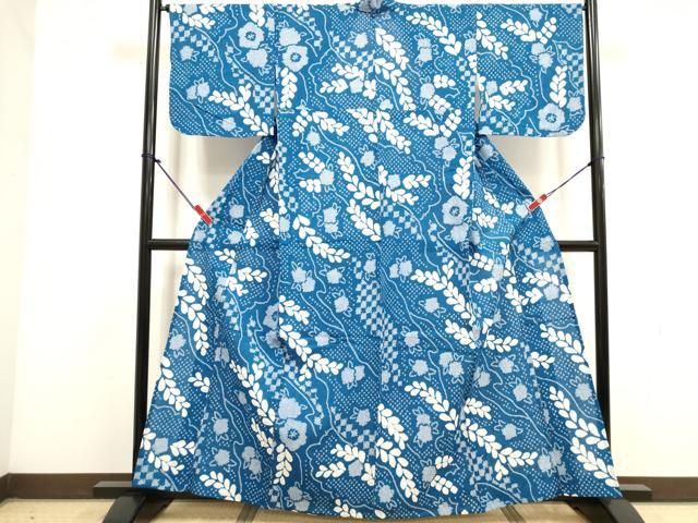平和屋着物∴夏物　浴衣　有松鳴海絞り　藤花房　綿　逸品　DABI3428cd