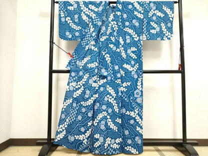 平和屋着物∴夏物　浴衣　有松鳴海絞り　藤花房　綿　逸品　DABI3428cd