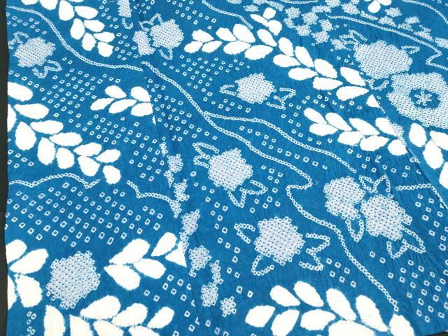平和屋着物∴夏物　浴衣　有松鳴海絞り　藤花房　綿　逸品　DABI3428cd