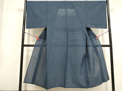 平和屋着物∴夏物　男性　浴衣　横段文　綿　逸品　未使用　DABI3433cd