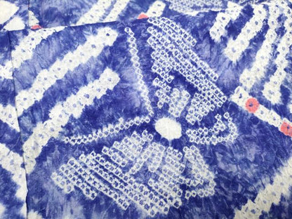 平和屋着物∴夏物　浴衣　有松鳴海絞り　花蝶文　綿　逸品　DABI3446cd