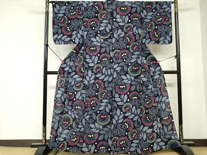 平和屋着物∴夏物　浴衣　有松鳴海絞り　枝花文　綿　逸品　DABI3453cd