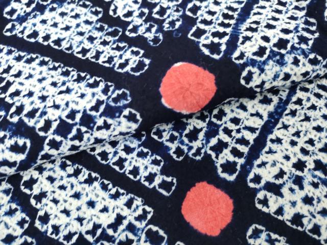 平和屋着物∴夏物　浴衣　有松鳴海絞り　麻の葉文様　綿　逸品　DABI3461cd