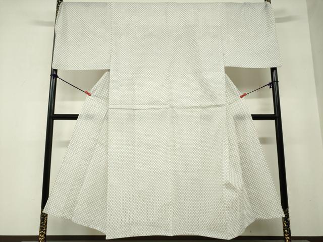 平和屋着物∴夏物　男性　小紋・浴衣兼用　井桁文様　キングサイズ　綿麻　逸品　DABI3464cd