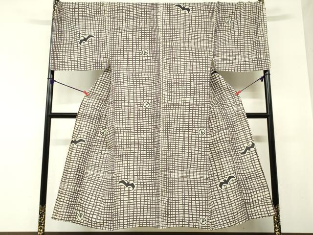 平和屋着物∴夏物　男性　浴衣　tsumori chisato　注染　コウモリ　キングサイズ　日本製　綿　逸品　DABI3469cd