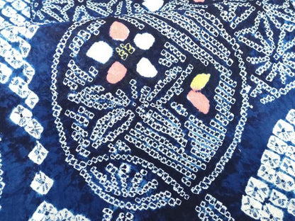 平和屋着物∴夏物　浴衣　有松鳴海絞り　団扇　綿　逸品　DABI3471cd