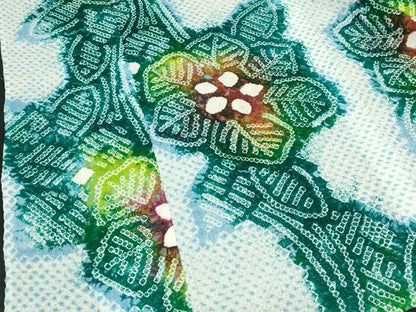 平和屋着物∴夏物　浴衣　有松鳴海絞り　草花文　綿　逸品　DABI3478cd