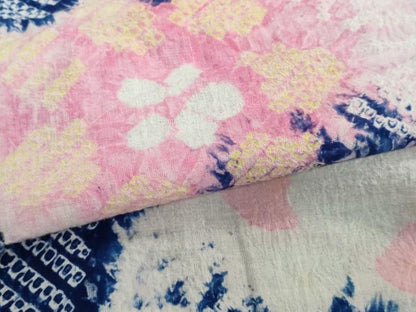 平和屋着物∴夏物　浴衣　有松鳴海絞り　花繋ぎ　綿　逸品　DABI3484cd
