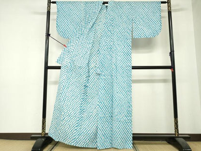 平和屋着物∴夏物　浴衣　有松鳴海絞り　蜘蛛絞り　綿　逸品　DABI3485cd