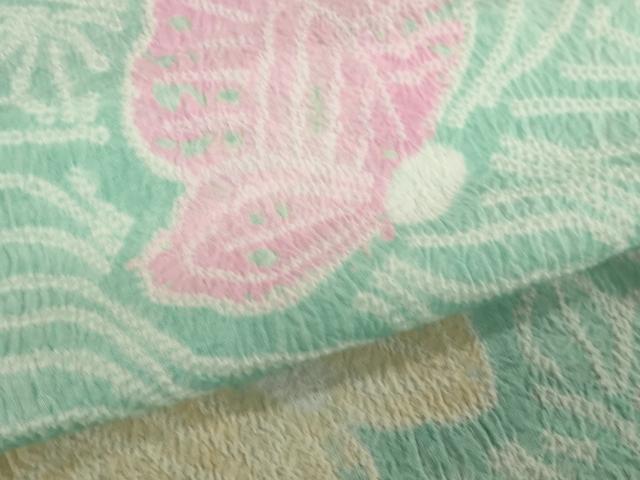 平和屋着物∴夏物　浴衣　有松鳴海絞り　舞蝶文　綿　逸品　DABI3486cd