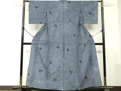 平和屋着物∴夏物　浴衣　有松鳴海絞り　舞花文　綿　逸品　DABI3494cd