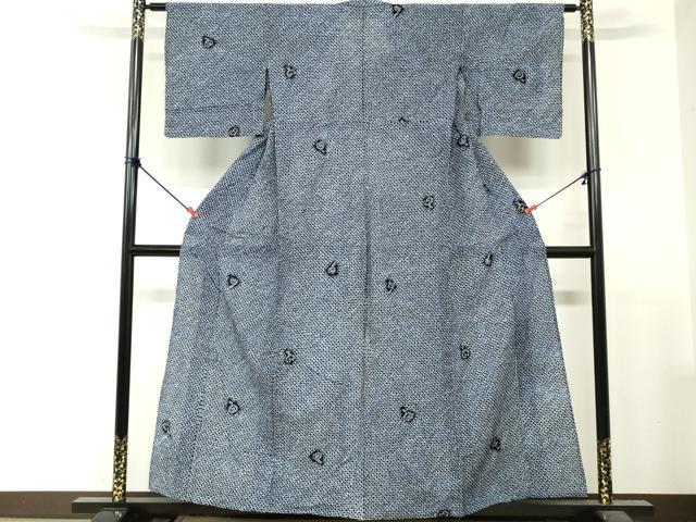 平和屋着物∴夏物　浴衣　有松鳴海絞り　舞花文　綿　逸品　DABI3494cd