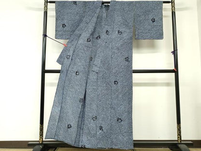 平和屋着物∴夏物　浴衣　有松鳴海絞り　舞花文　綿　逸品　DABI3494cd