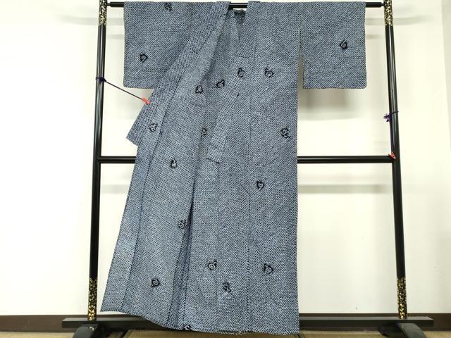 平和屋着物∴夏物　浴衣　有松鳴海絞り　舞花文　綿　逸品　DABI3494cd