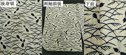 平和屋着物∴夏物　浴衣　注染　手縫い　芝文　瓢箪　綿　逸品　DABI3496cd