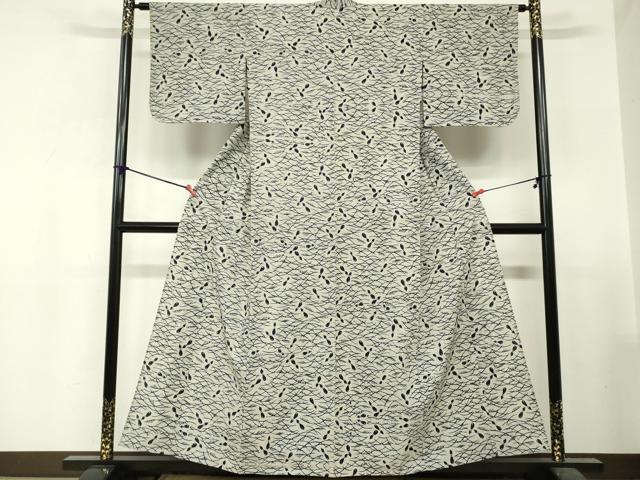 平和屋着物∴夏物　浴衣　注染　手縫い　芝文　瓢箪　綿　逸品　DABI3496cd