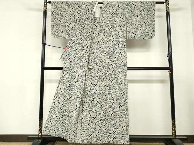 平和屋着物∴夏物　浴衣　注染　手縫い　芝文　瓢箪　綿　逸品　DABI3496cd
