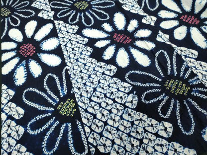 平和屋着物∴夏物　浴衣　有松鳴海絞り　花繋ぎ　綿　逸品　DABI3500cd