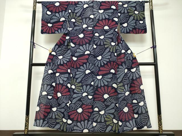 平和屋着物∴夏物　浴衣　有松鳴海絞り　舞花文　綿　逸品　DABI3508cd