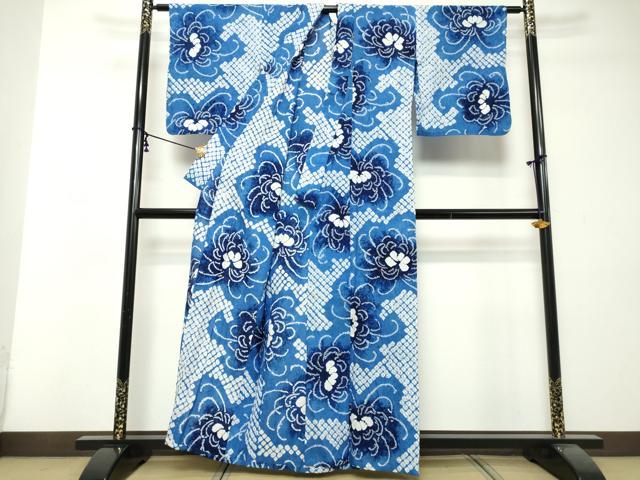 平和屋着物∴夏物　浴衣　有松鳴海絞り　乱菊　綿　逸品　DABI3515cd