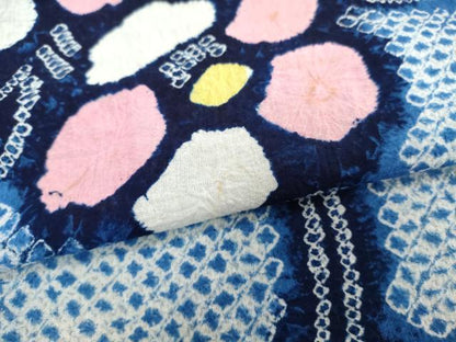 平和屋着物∴夏物　浴衣　有松鳴海絞り　枝花文　綿　逸品　DABI3516cd